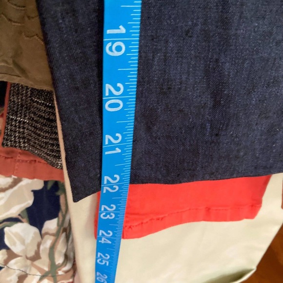NWT Cedar Canyon Pants Womens L Blue Linen Cotton Chambray Pull On Capri Stretch - Picture 9 of 10